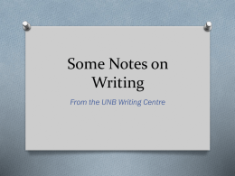 Notes on Writing Technical Papers
