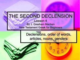 THE SECOND DECLENSION