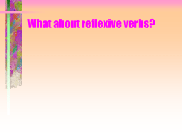 What about reflexive verbs?