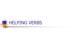 HELPING VERBS - Rutherford County Schools
