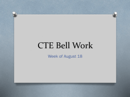 CTE Bell Work - Riverdale High School