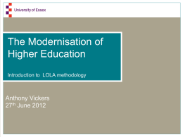 The Modernisation of Higher Education
