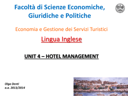 4 Hotel management - University of Cagliari