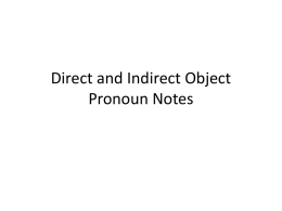 Direct and Indirect Object Pronoun Notes