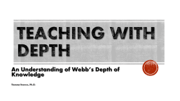 Teaching with Depth - West Baton Rouge Parish School Board