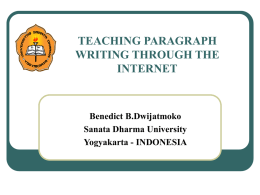 The Teaching of Paragraph Writing through the Internet