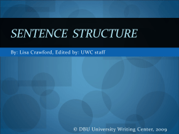 Basic Sentence Structure - Dallas Baptist University