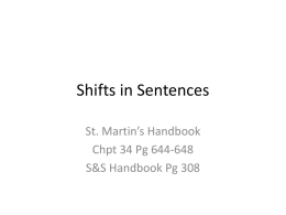 Shifts in Sentences - Central Texas College