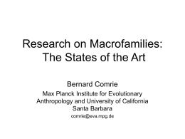 Research on Macrofamilies: The States of the Art