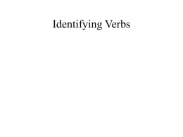 Identifying Verbs - College of the Redwoods Home