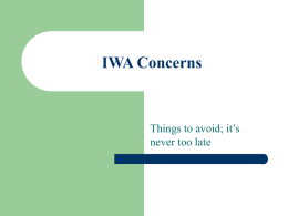 IWA Concerns