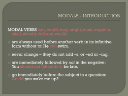 MODALS - INTRODUCTION