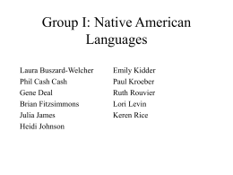 Group I: Native American Languages - E-MELD