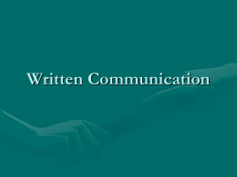 Written Communication - University of Texas at Arlington