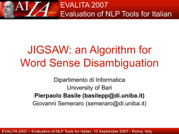 JIGSAW: an Algorithm for Word Sense Disambiguation