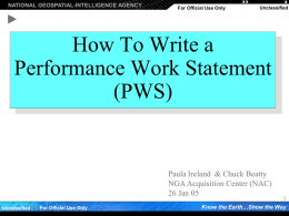 How to Write a Performance Work Statement