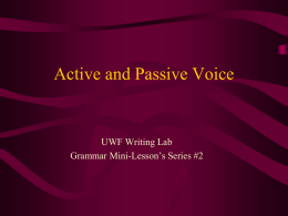 Active and Passive Voice - Introducing Adam Morton