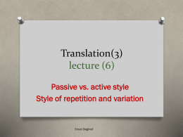 Translation(3) lecture (6)