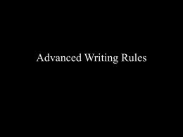 Advanced Writing Rules - University of Texas at Brownsville