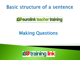 Basic structure of a sentence