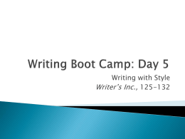 Writing Boot Camp: Day 3
