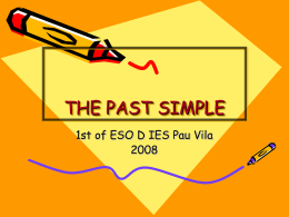 The past simple - English World El Provencio