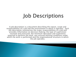 Job Description Overview - Oklahoma City University