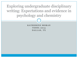 Exploring undergraduate disciplinary writing: Expectations
