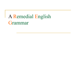 A Remedial English Grammar