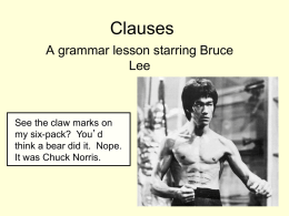 More and more Clauses