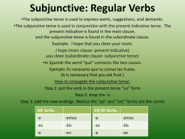 Subjunctive: Regular Verbs