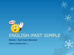ENGLISH:PAST SIMPLE (BE)