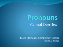 Pronoun Case and Reflexive Pronouns