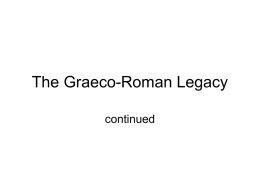The Graeco-Roman Legacy