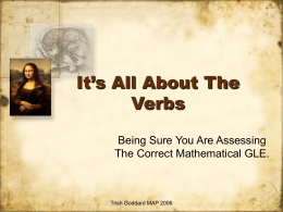 It’s All In The Verbs