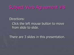 Subject-Verb Agreement #8 - Indian River State College