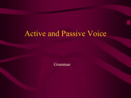 Active and Passive Voice - Hinds County School District