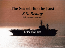 The Search for the lost S.S. Beauty