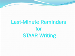 Last-Minute Reminders for STAAR Writing (1)