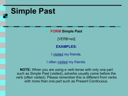 Simple Past - Sinifogretmenim.Com