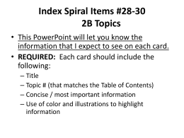 Index Spiral Items #8-14 PE