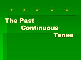 The Past Continuous