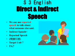 S 3 English Direct & Indirect Speech