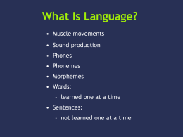 Lecture 13 - Human Language