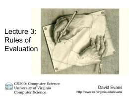 Rules of Evaluation - University of Virginia, Department of Computer