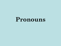 Pronouns - TeacherWeb