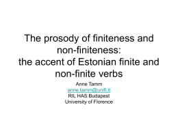 The prosody of finiteness and non-finiteness