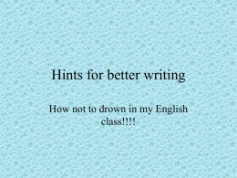 Hints for better writing
