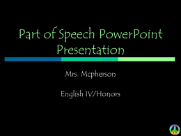 8 Parts of Speech PPT