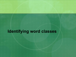 Identifying the word class of